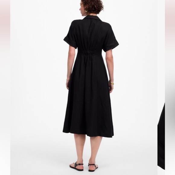 Madewell Pleated Midi Shirtdress in 100% Linen - Picture 4 of 7